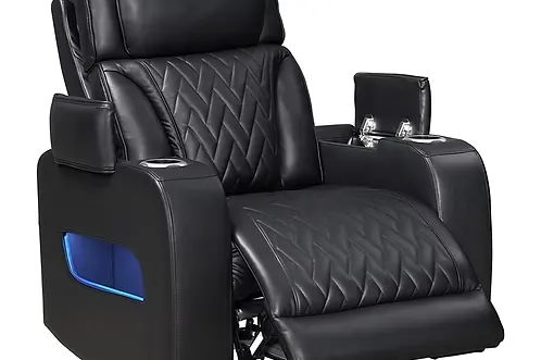 Black Power Reclining Sofa & Loveseat Set with Wireless Charging — 3