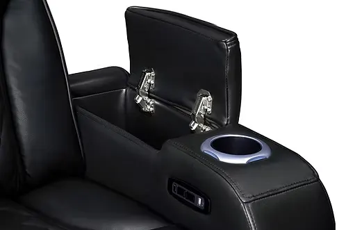 Black Power Reclining Sofa & Loveseat Set with Wireless Charging — 9