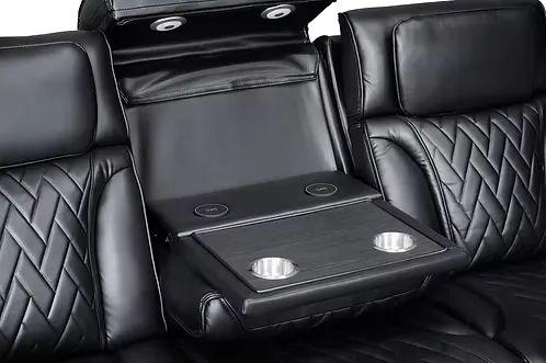 Black Power Reclining Sofa & Loveseat Set with Wireless Charging — 13